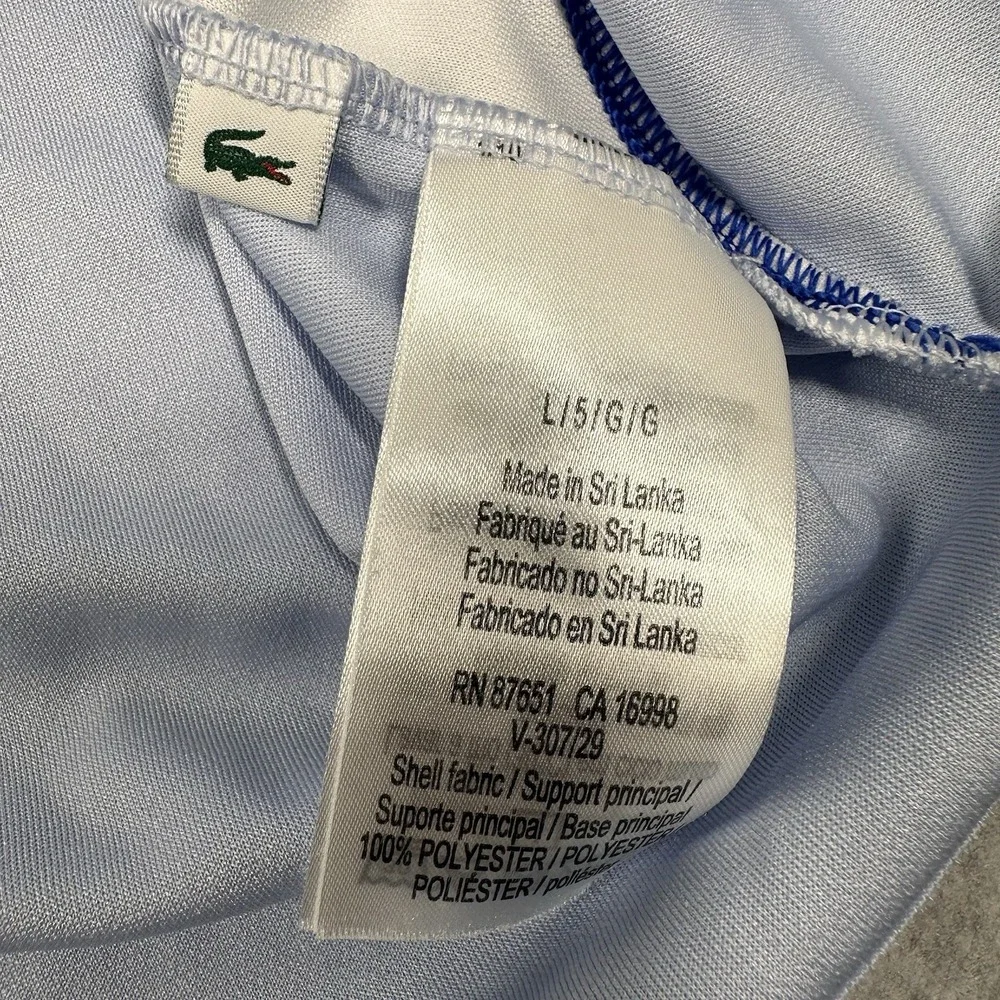Lacoste Sport Novak Djokovic Men's T-Shirt Large Blue Ultra Dry Logo
